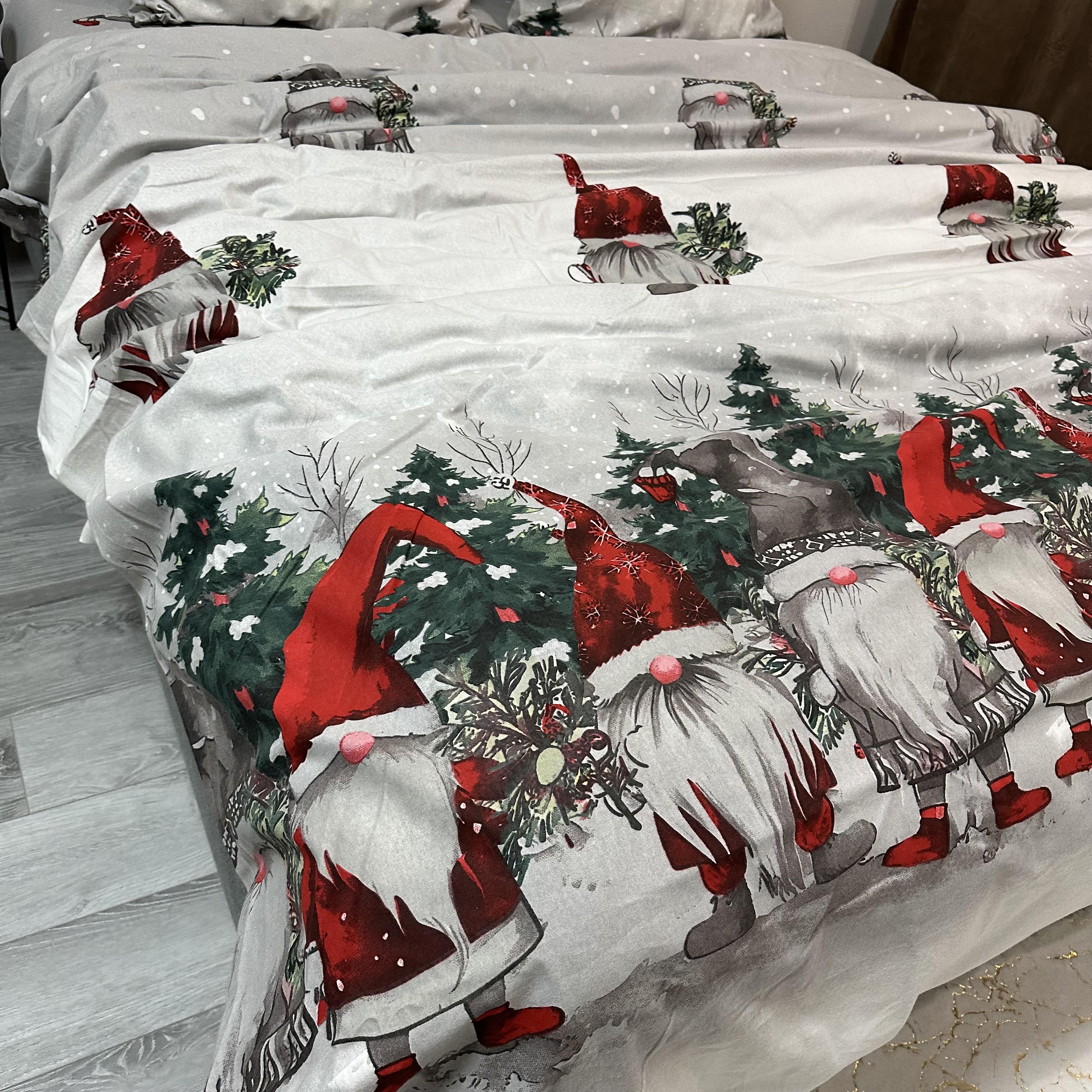 Комплект постільної білизни байкова Зимовий євро Сірий (байка 2-3) - фото 2 Комплект постільної білизни байкова Зимовий євро Сірий (байка 2-3) - фото 2