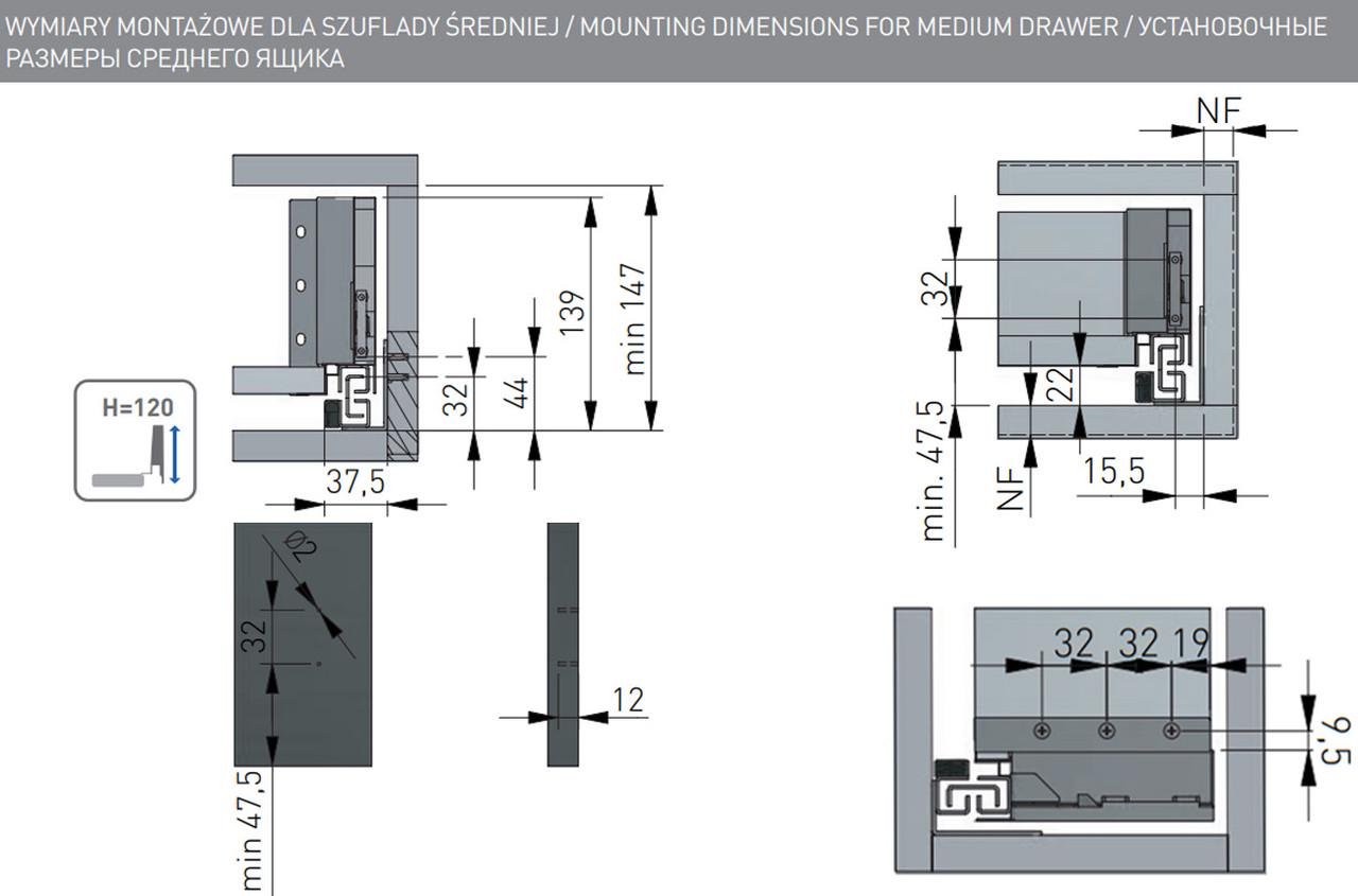 Висувна шухляда Axis Pro GLASS середній-B L 500 мм H 120 мм Графіт (PB-AXISPRO-GLASS-KPL500B) - фото 9 Висувна шухляда Axis Pro GLASS середній-B L 500 мм H 120 мм Графіт (PB-AXISPRO-GLASS-KPL500B) - фото 9
