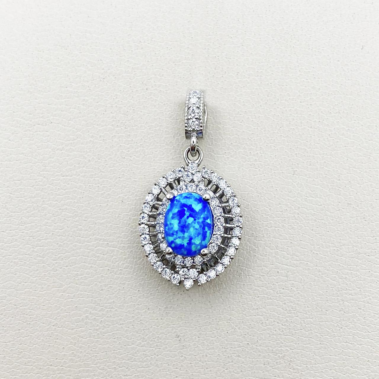 Кулон серебряный с синим опалом 1,98 г (1893374056)