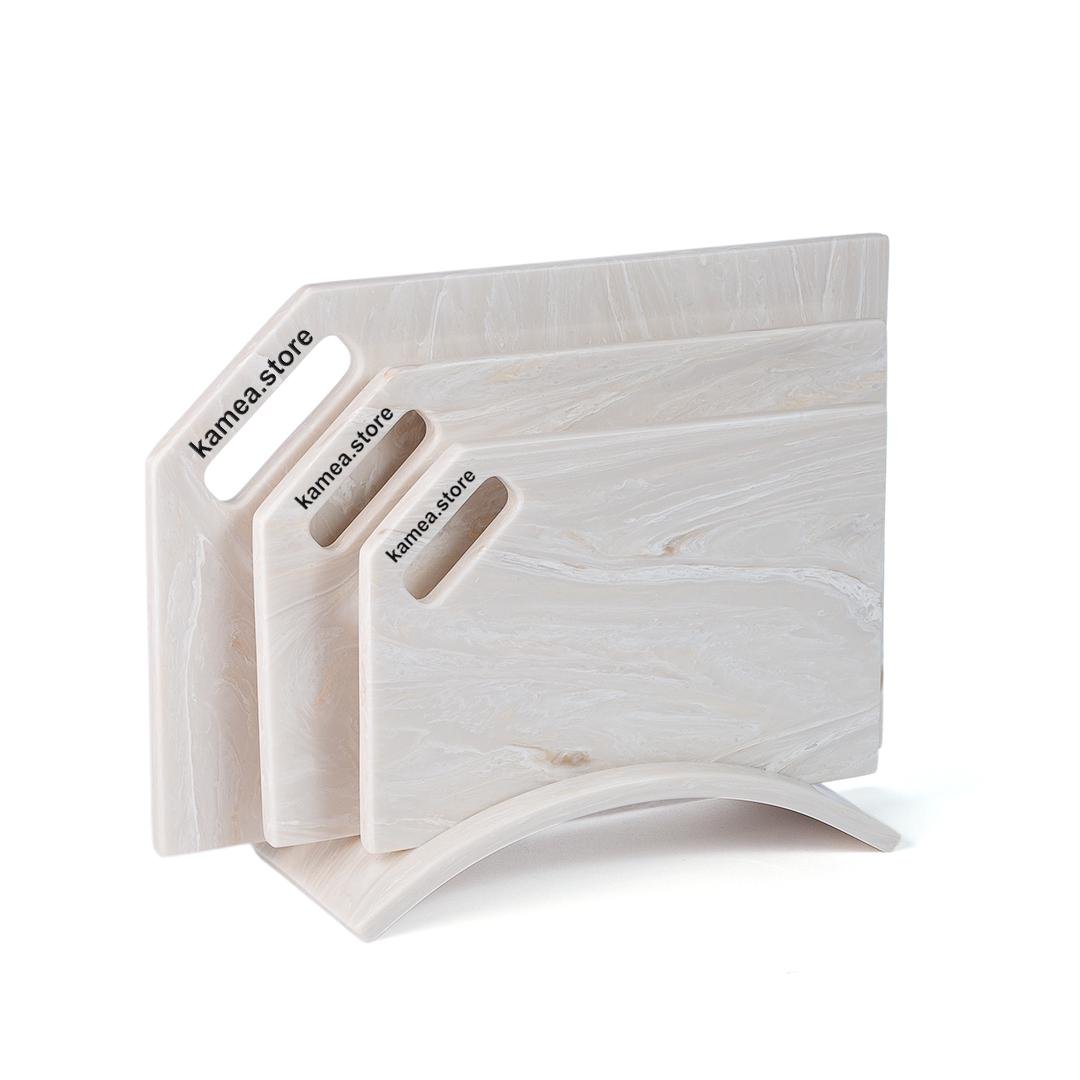 Набор кухонных досок на 3 доски Kamea из искусственного камня Shrimp Crust