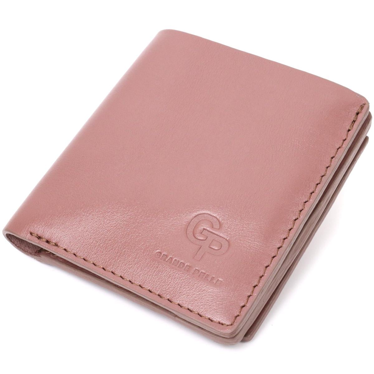 Портмоне женское Grande Pelle Wallet 16799 из натуральной кожи Пудровый (56409)