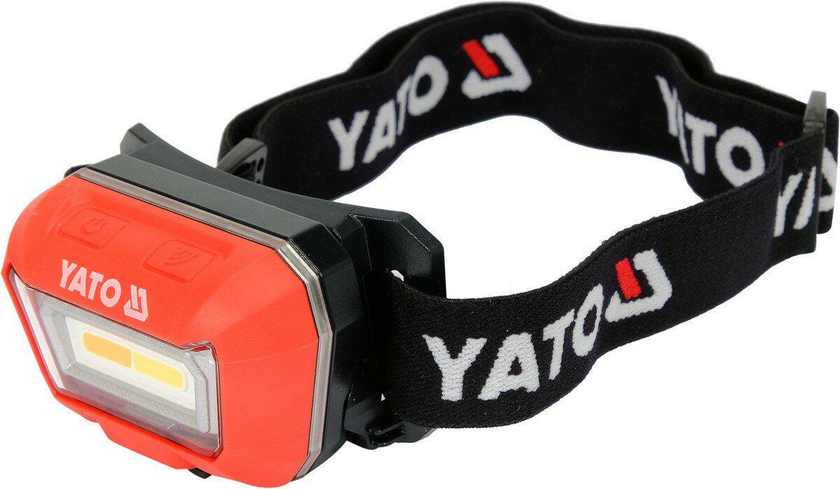 Фонарь диодный на лоб YATO; живл. от Li-Ion аккумул 3,7В 1500 мАч, 160Lm зарядка от USB
