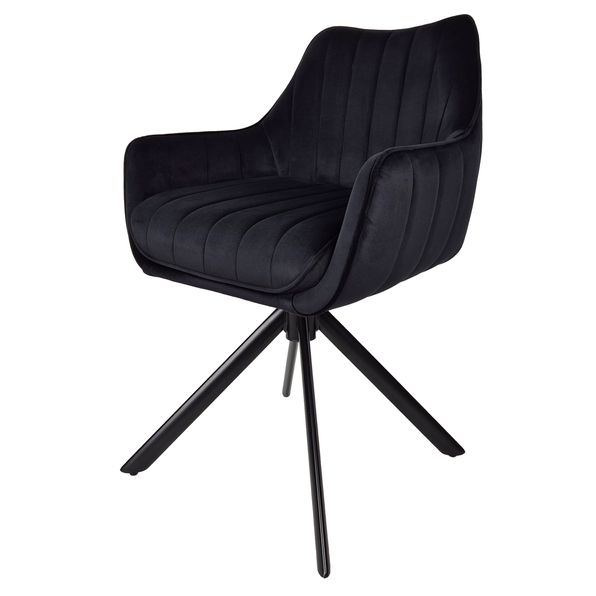 Стул кухонный Intarsio SALVIA велюр с механизмом 180° Черный/Черный