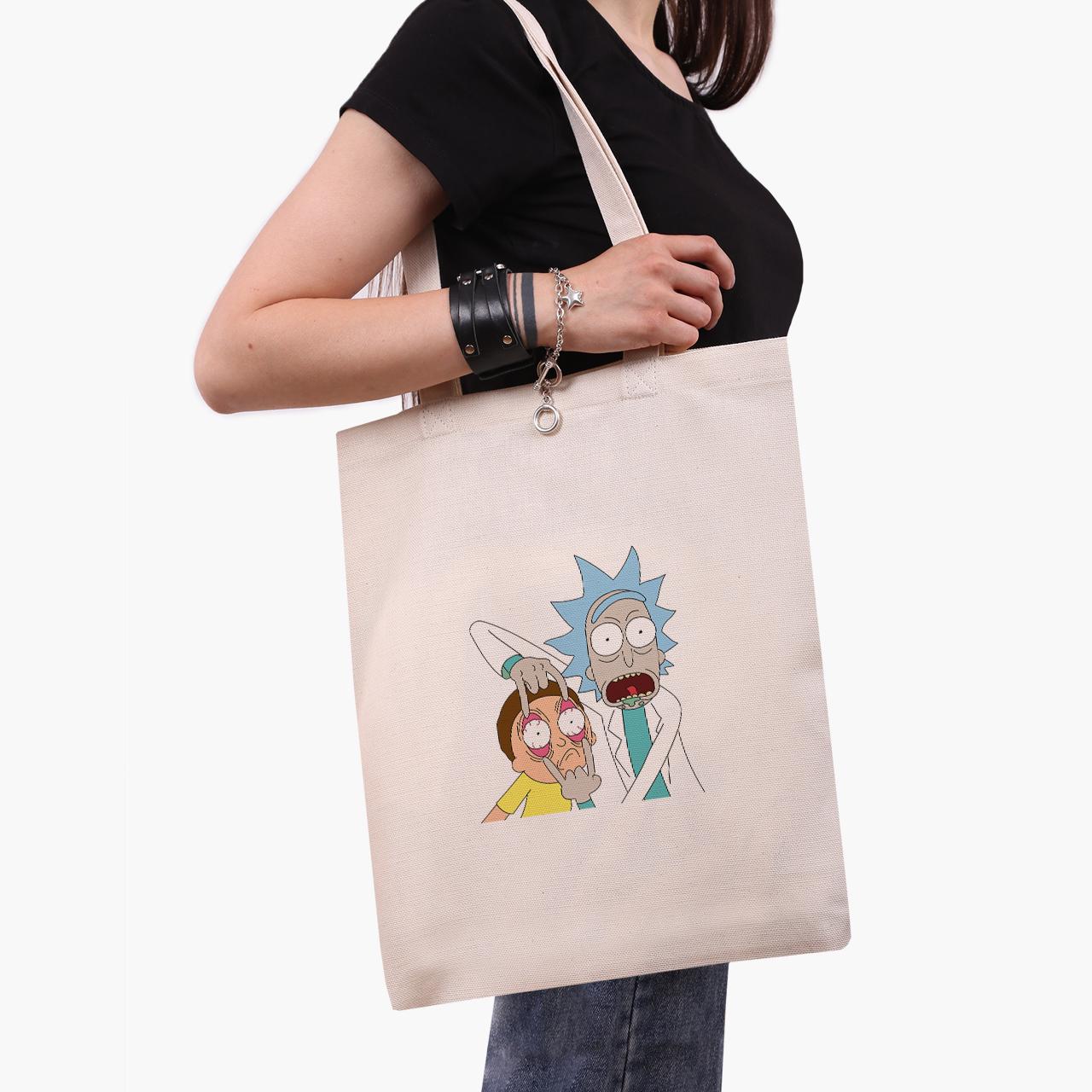 Еко сумка шоппер Rick and Morty 41x35 см Бежевий (9227-2082-WT)