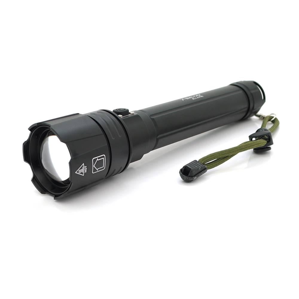 Ліхтар ручний Bailong BL-L-6-P90 1LED P90 50W 3 режими ZOOM 2х18650/12800 IP44 кабель USB-micro 230х50х32 мм Black (32699)