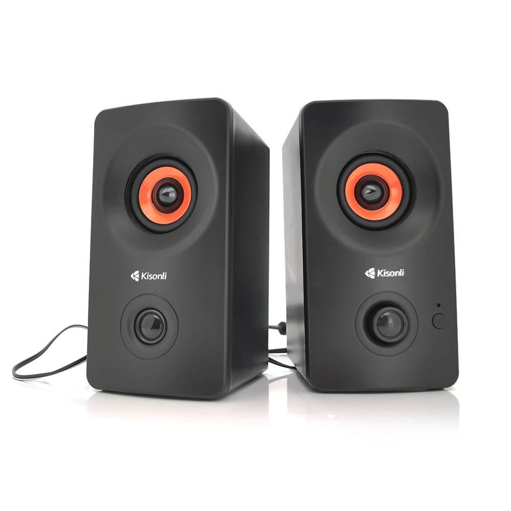 Колонки для ПК і ноутбука Kisonli AС-9002BT 220V jack 3,5 мм 2х3W 20Hz- 20KHz з вбудованим підсилювачем bluetooth Black (28071)