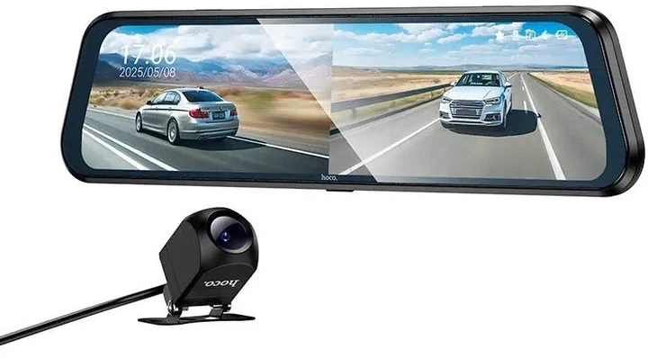 Видеорегистратор HOCO DV16 9.66-inch streaming media driving recorder Black (KST-6942007664219)