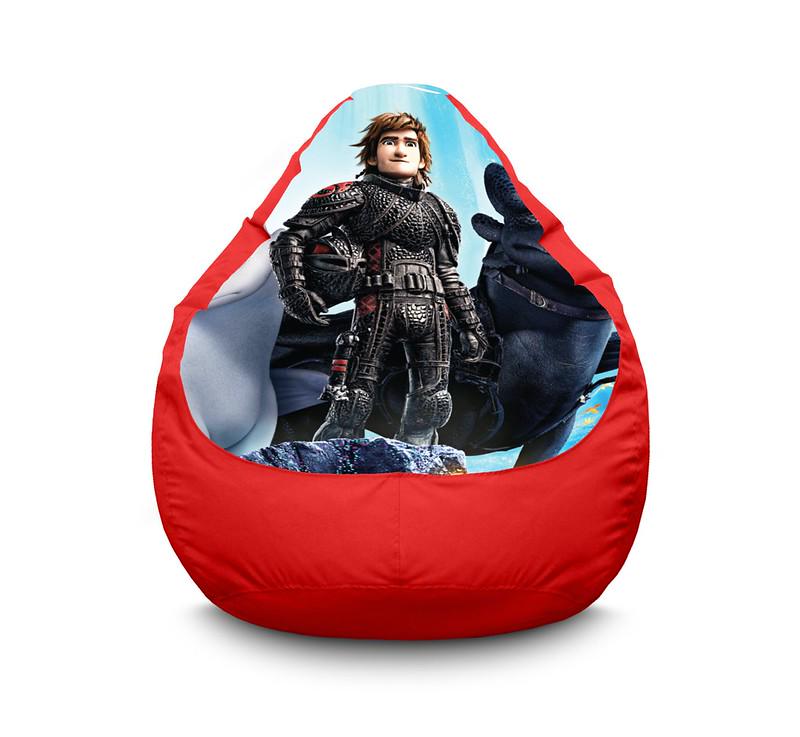 Крісло мішок Dragon Hiccup Haddock III Оксфорд XL 80х110 см Червоний