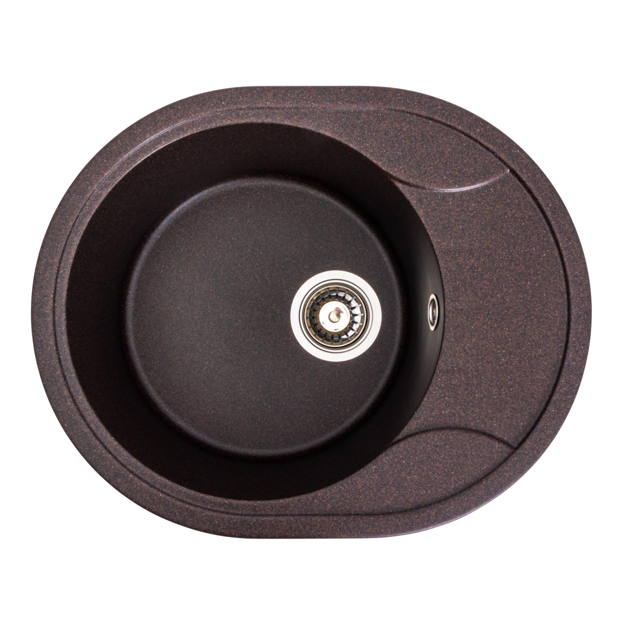 Мийка гранітна для кухні Platinum 5847 ONYX матова Шоколадний