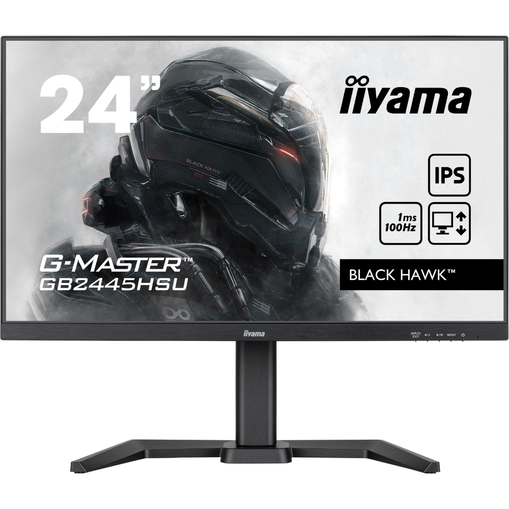 Монітор ігровий IPS Iiyama GB2445HSU-B1 безрамковий/поворотний екран 23,8" Чорний (34018a1e) - фото 1