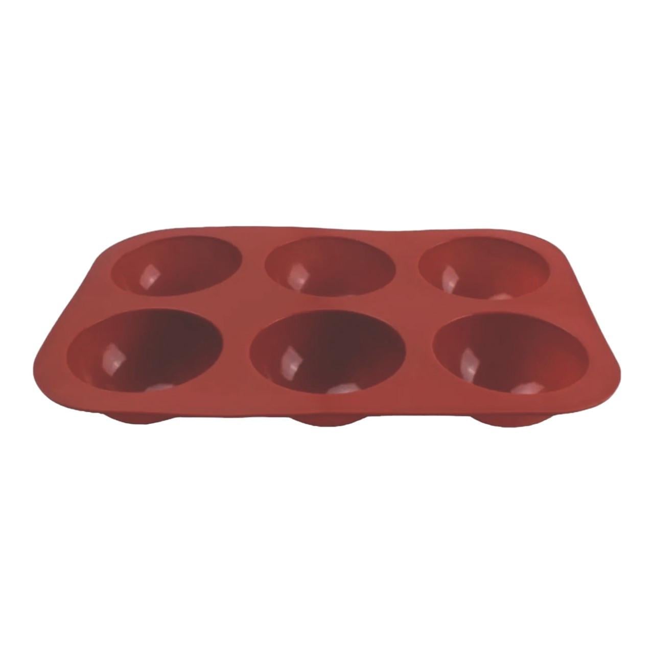 Форма силиконовая Моти 19х13 см 6 Ø 5,2х2,5 см 1 шт. Кирпичный (ХК0613ф26)