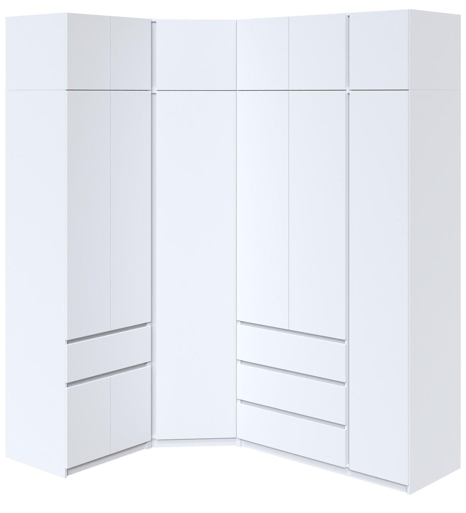 Шафа-стінка кутова Майстер Форм Брайт 1450/2050х520х2400 мм Німфея альба (32900) Шафа-стінка кутова Майстер Форм Брайт 1450/2050х520х2400 мм Німфея альба (32900)