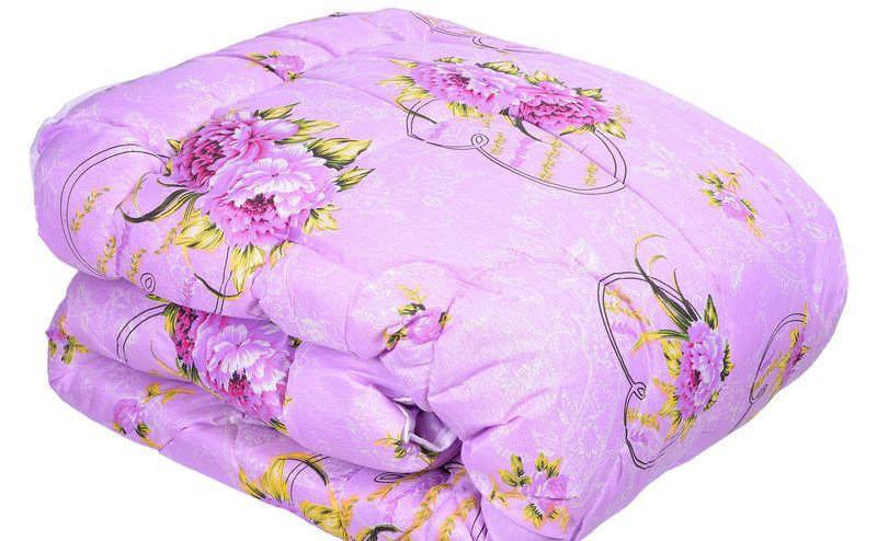 Одеяло двуспальное из овечьей шерсти Светло-сиреневый