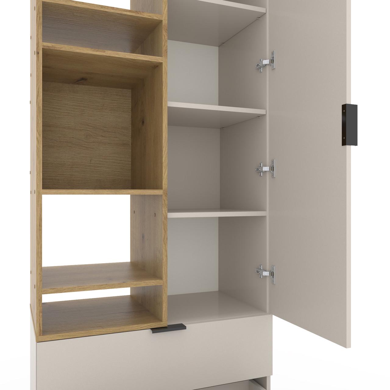 Шкаф Metkas Home A001L ЛДСП 800x420x2300 мм Кашемир/Дуб Артизан - фото 3 Шкаф Metkas Home A001L ЛДСП 800x420x2300 мм Кашемир/Дуб Артизан - фото 3