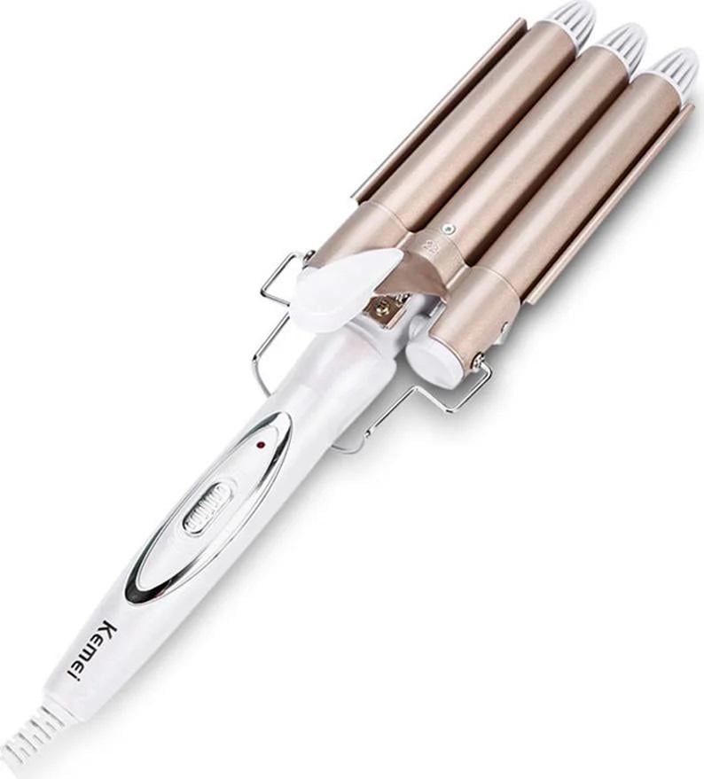 Плойка для волос Kemei 1010 тройная для локонов с турмалиновым напылением (24852335)