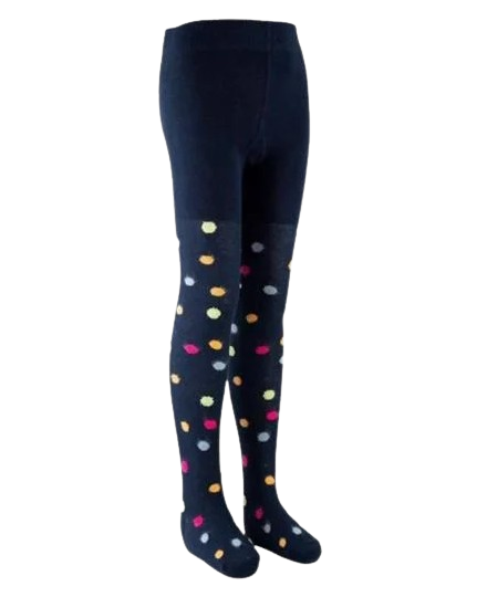 Колготи демісезонні для дівчинки BROSS в горошок бавовна 134-140 см 9-11 років Синій (006200)