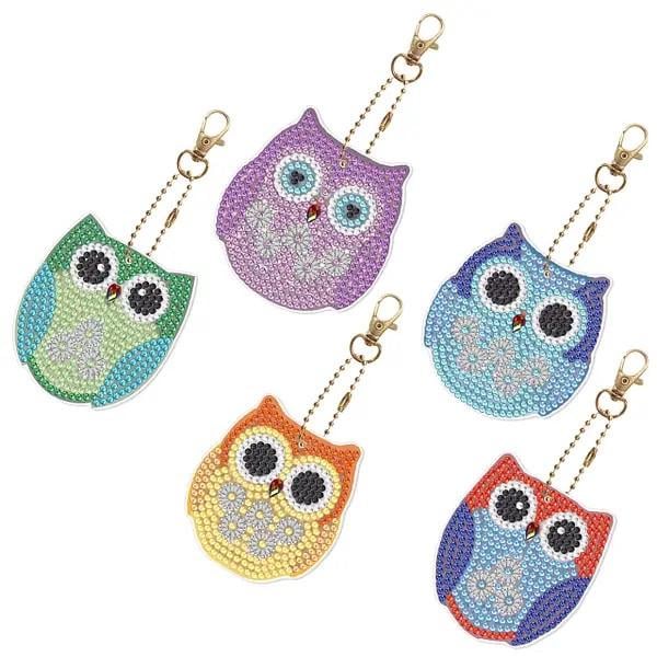 Брелоки алмазной мозаикой Совы 5 шт. (2053817793)