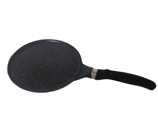 Сковорода для блинов Kamille алюминиевая с антипригарным покрытием 24 см Black Marble (4490)