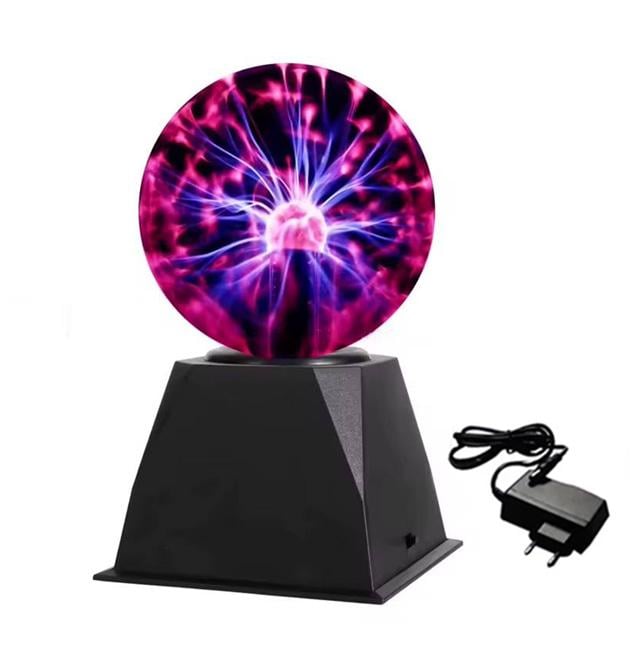 Шар ночник Тесла плазменный с молниями с голосовым и сенсорным управлением 19 см Черный - фото 1