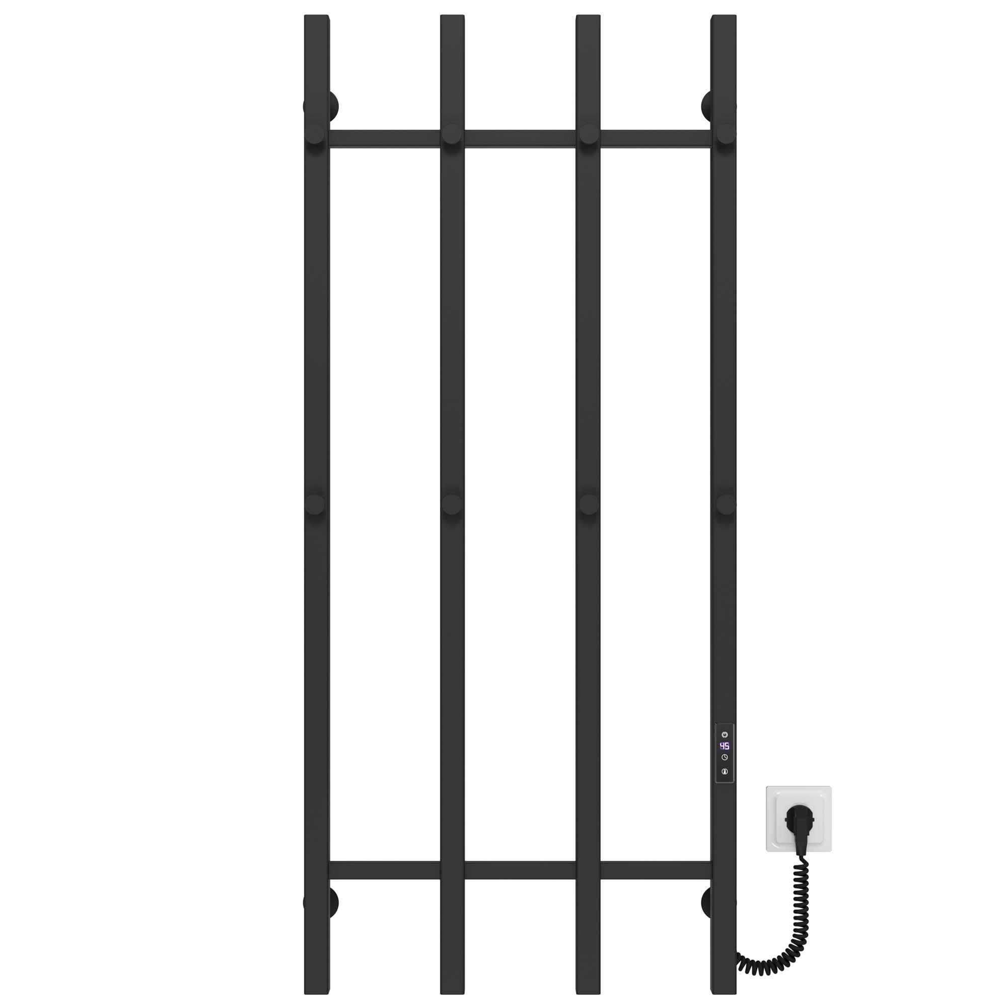 Полотенцесушитель электрический Deffi Split П4 JD04 нержавеющая сталь 500х1200 мм Черный (A.SP.120.50.4.EBR2)