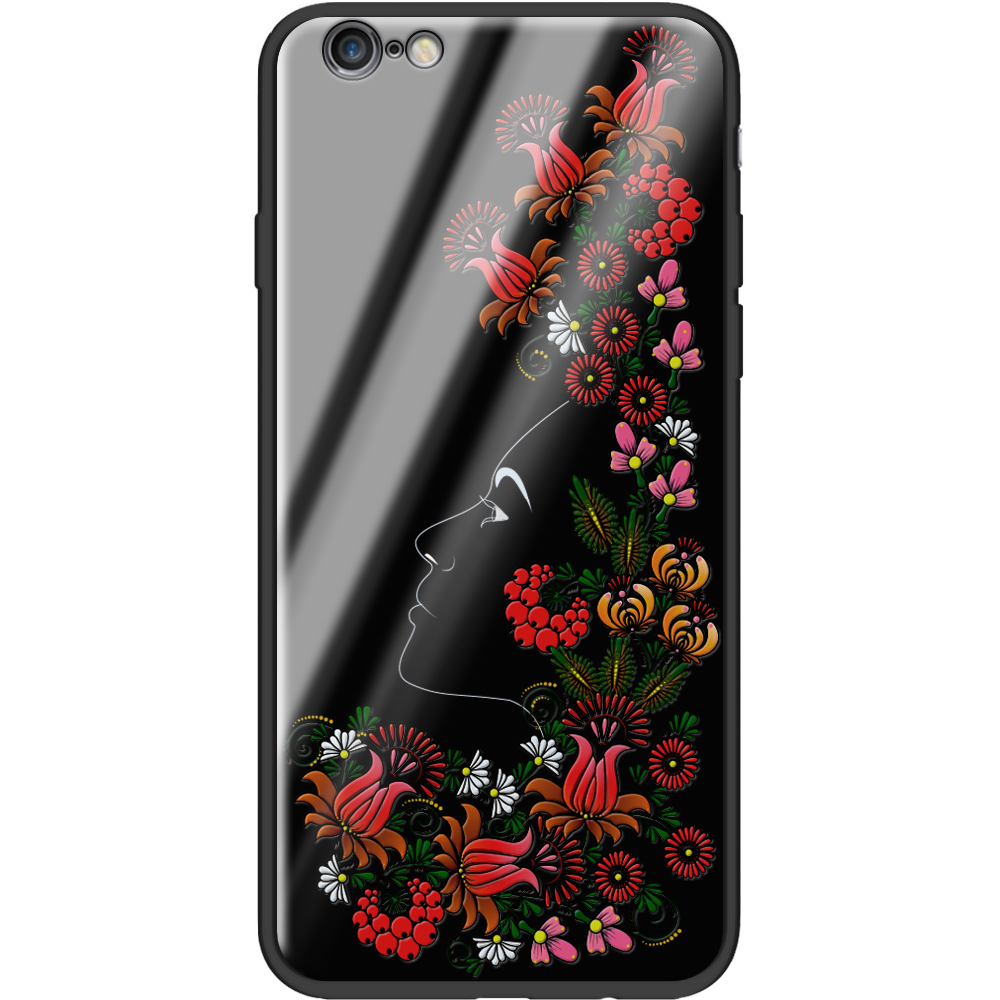 Чехол Boxface iPhone 6 3D Ukrainian Muse Черный силикон со стеклом (24523-bk64-37731)