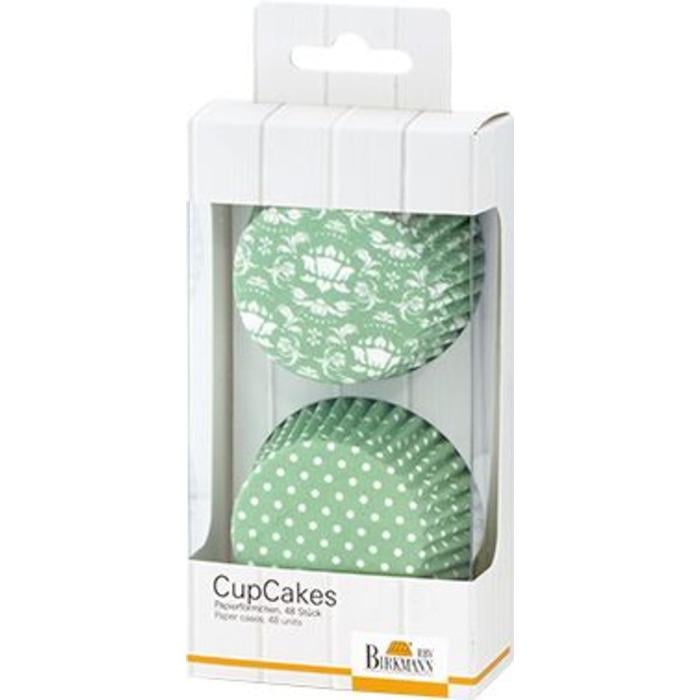 Набор форм для выпечки капкейков RBV Birkmann Lovely Blossom 48 шт. 7 см Мятный (33972134)
