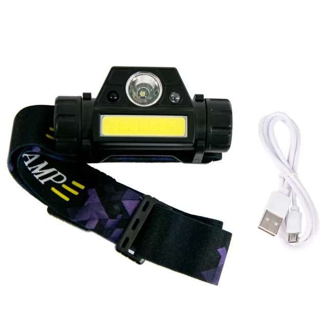 Фонарь налобный 1898 на аккумуляторе с датчиком движения (1319) - фото 5