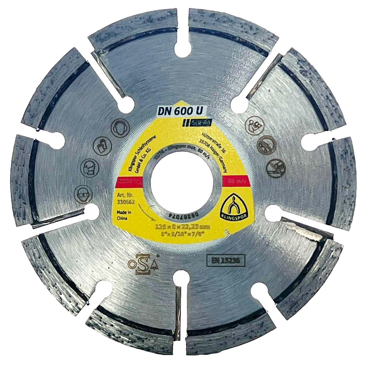 Диск алмазний для прочищення швів Klingspor 125х8х22,23 мм DN600U Supra (330662)