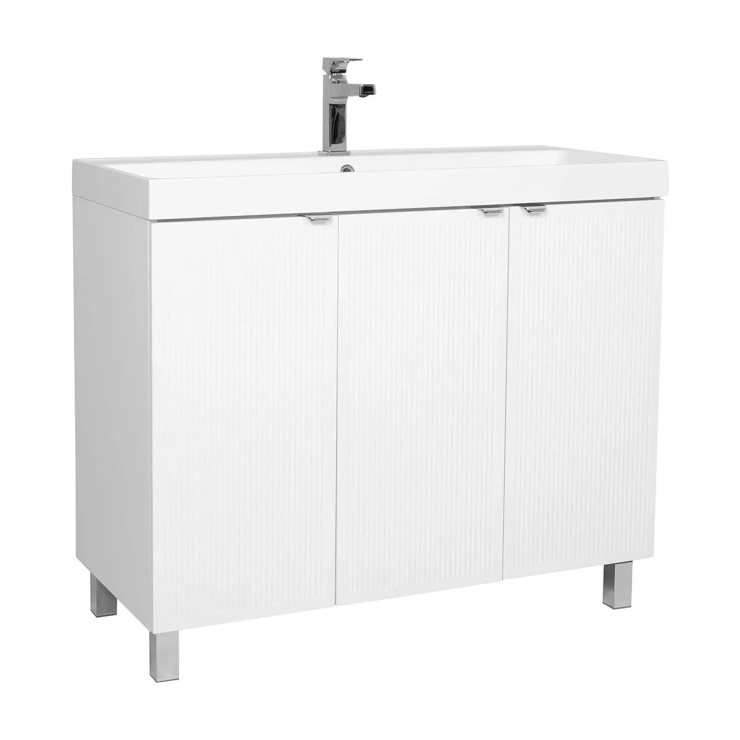 Тумба у ванну Aqua Rodos Fabio 1000x450 підлогова з умивальником Fabio 100 Білий матовий (АР000127313)