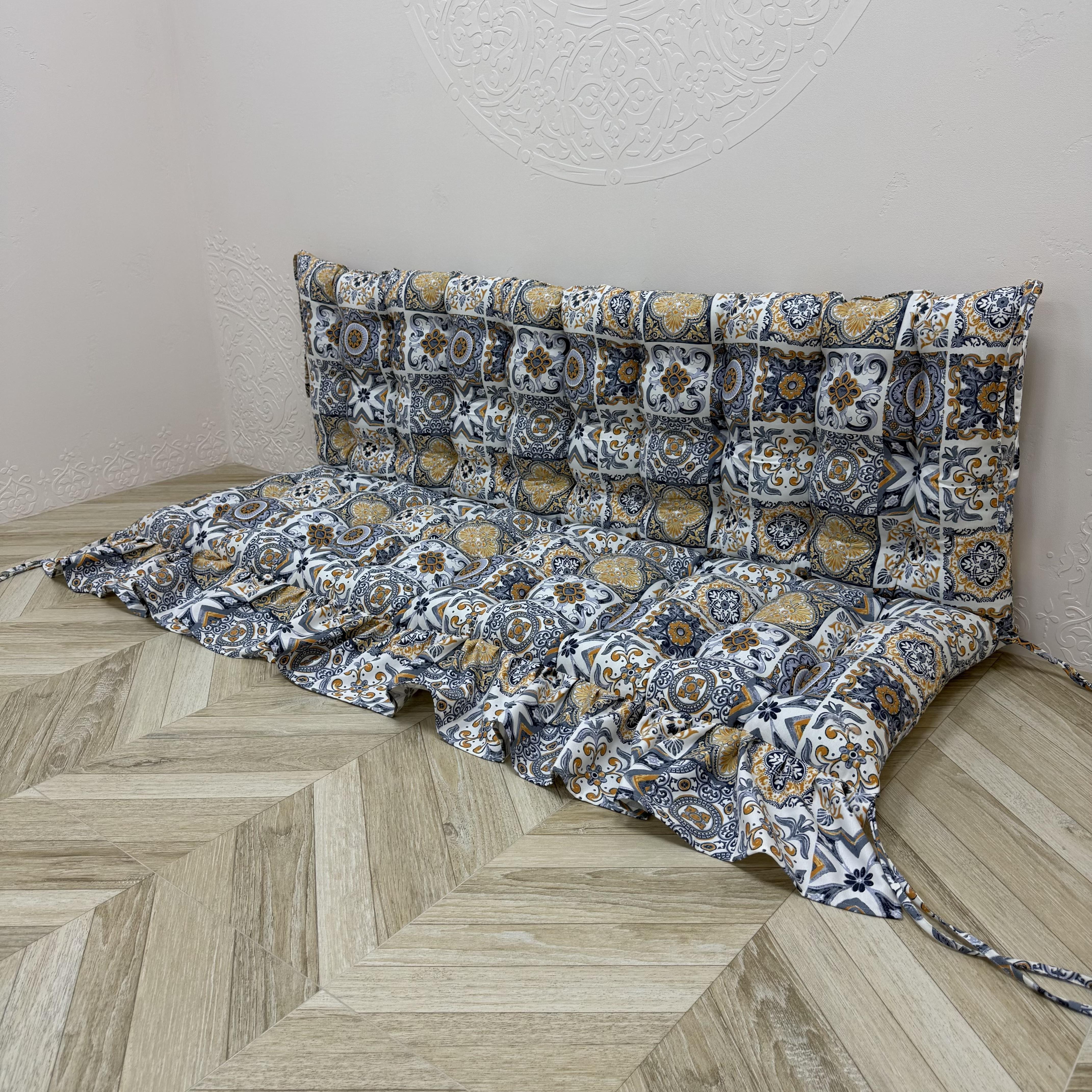 Подушка Сomfort Home Abstraction на поддоны/качели/каркасы/садовую мебель с рюшей 100х50х50 см