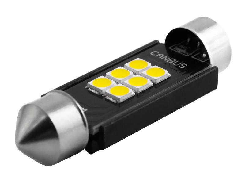 Автомобильная лампа светодиодная LEDUA S85 41 мм 6 SMD 3020 обманка 12-24V Белый (2581)