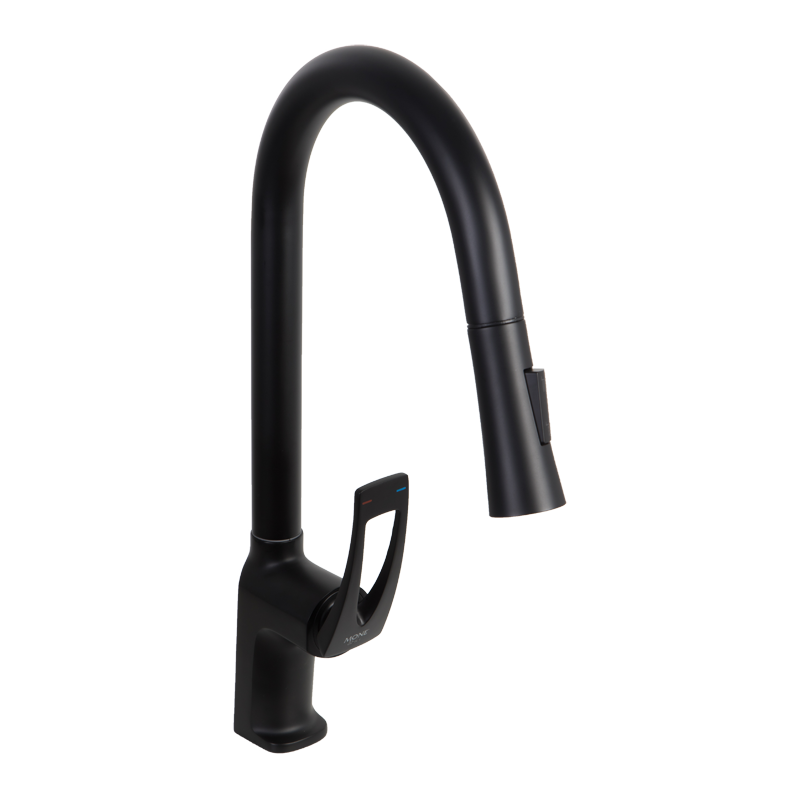 Смеситель для кухни с выдвижным изливом MONE Deluxe KINGDOM 7381381B Black - фото 2 Смеситель для кухни с выдвижным изливом MONE Deluxe KINGDOM 7381381B Black - фото 2