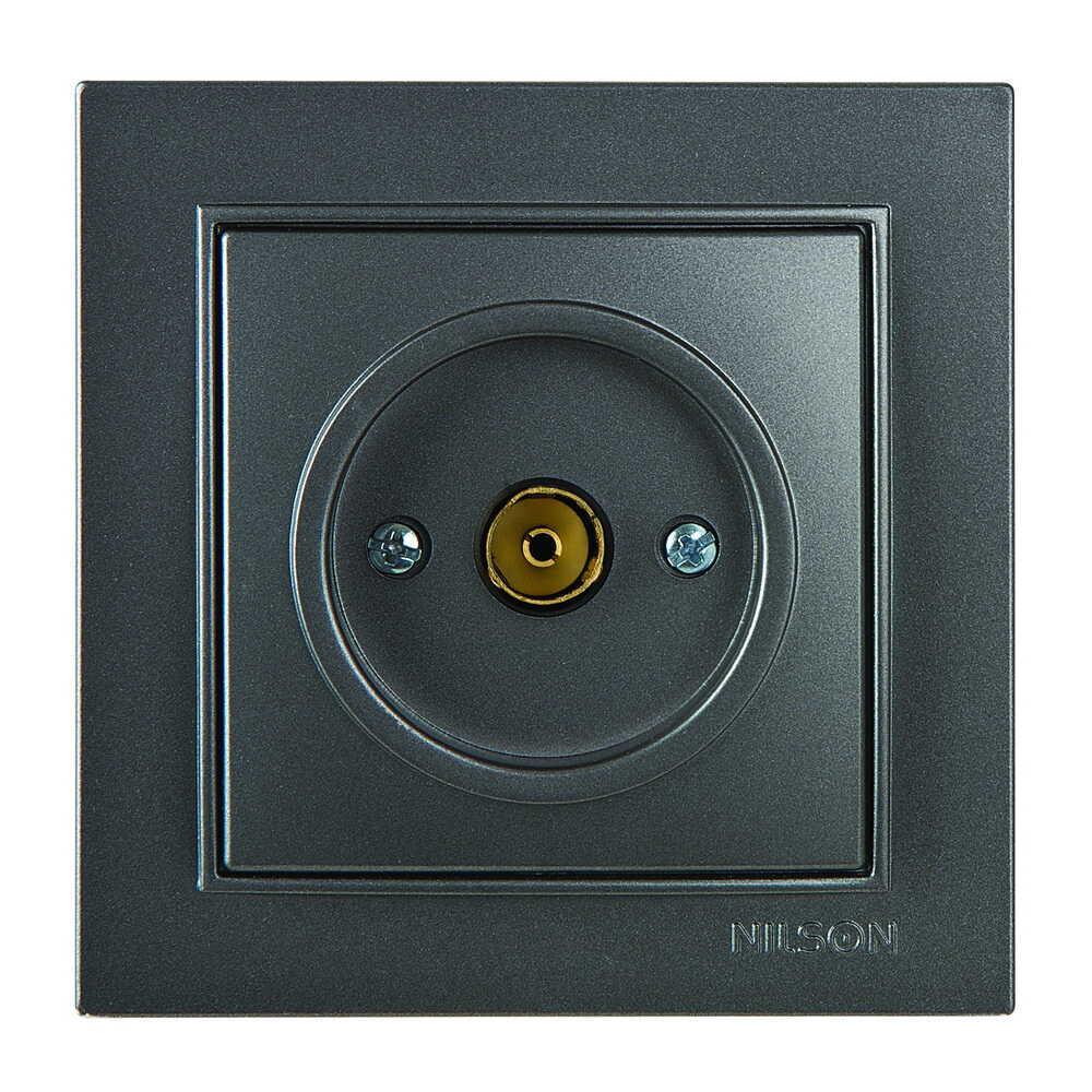 Розетка Nilson Thor TV прохідна Антрацит (27161028)