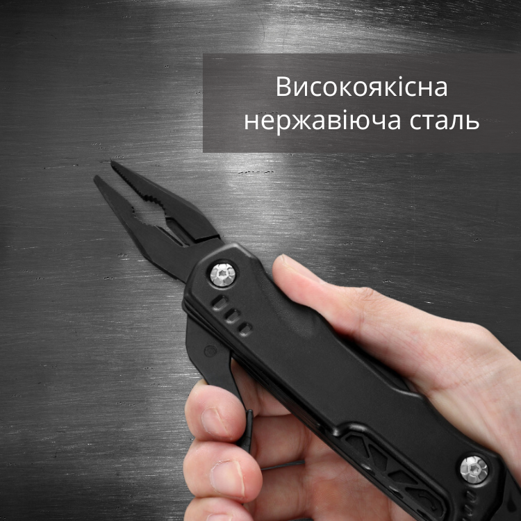 Мультифункціональний інструмент 6в1 Multi-Tool Claw Hammer з набором біт і чохлом Чорний - фото 3