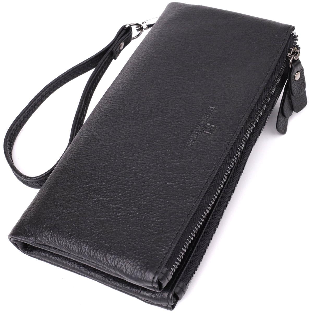 Кошелек женский ST Leather 23111 на три отделения из натуральной кожи Черный (168-136-23111) Кошелек женский ST Leather 23111 на три отделения из натуральной кожи Черный (168-136-23111)