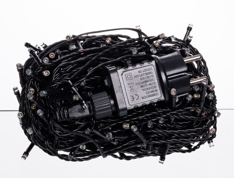 Гирлянда нить уличная 300 LED 30 м от сети черная нить Разноцветный - фото 4 Гирлянда нить уличная 300 LED 30 м от сети черная нить Разноцветный - фото 4