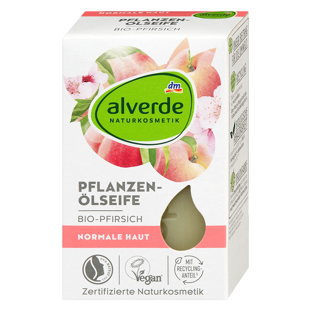 Мило тверде Alverde Naturkosmetik з рослинною олією та персиком 100 г
