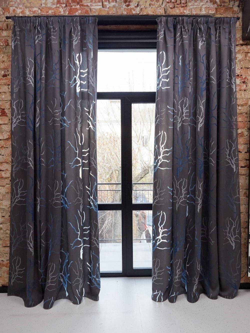 Гардины органза 2,5 м 2 шт. Синий (000105772)