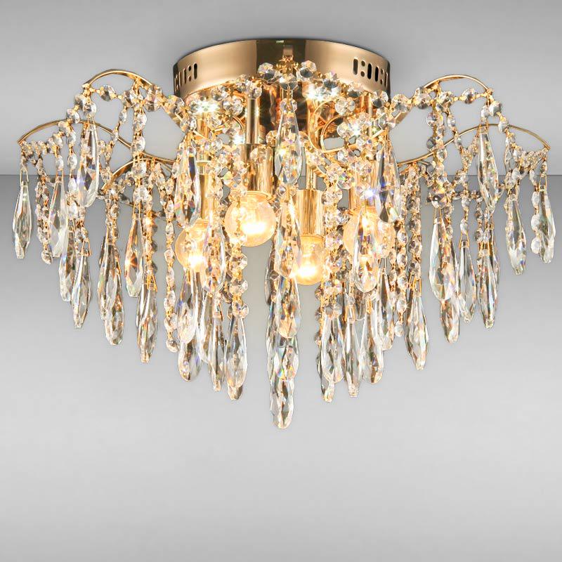 Люстра кришталева стельова Light House SRS-16214/4+4 Золото