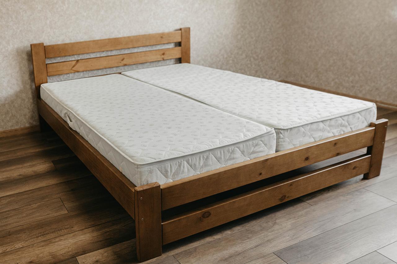 Ліжко двоспальне з масиву сосни 180x200 см Горіх (1869052842) - фото 4