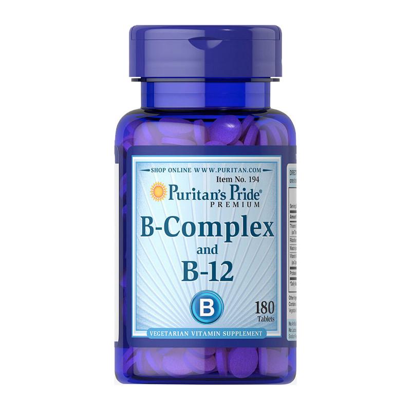Комплекс вітамінів групи B Puritan's Pride Vitamin B-Complex & Vitamin B-12 180 капс. (08845-01)