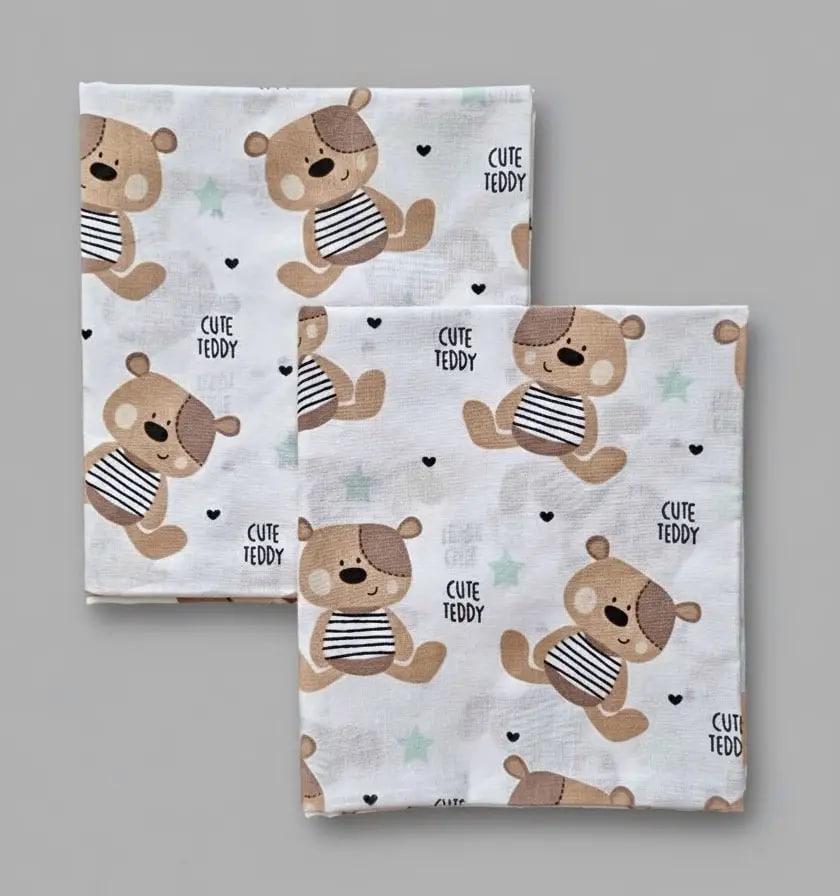 Пеленка детская BST из натуральной хлопковой ткани 2 шт. 90х80 см Бежевый/Белый (2506164969)