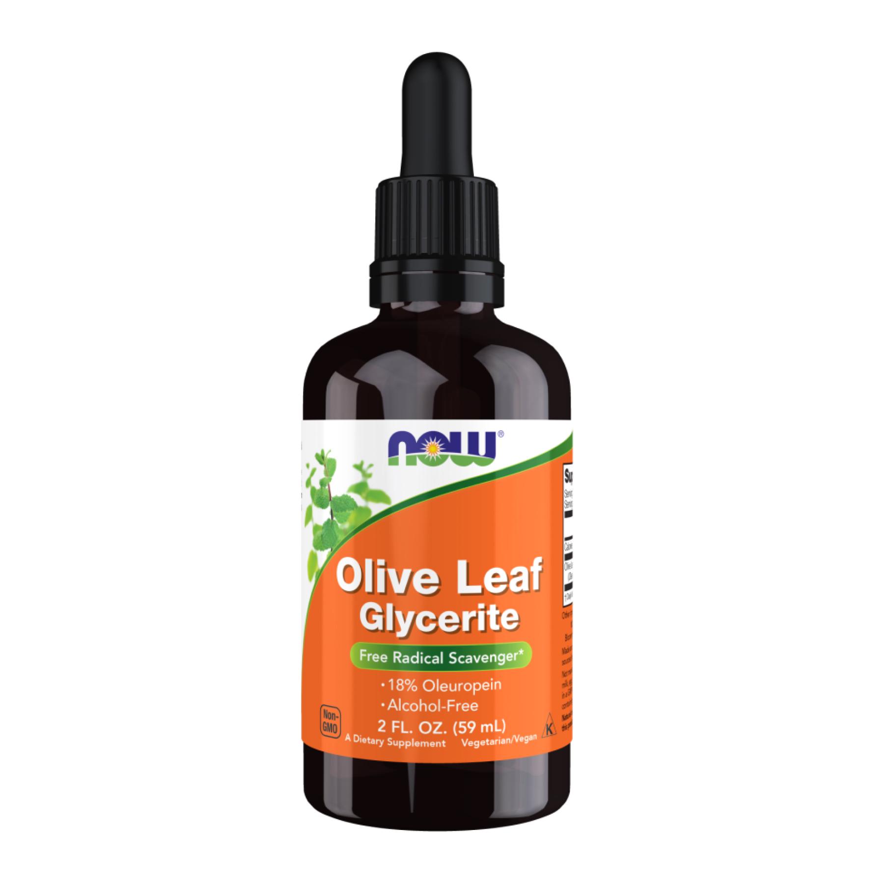 Жирные кислоты Olive Leaf Glycerite 18% Liquid 59 мл (2oz) (2022-10-2655)