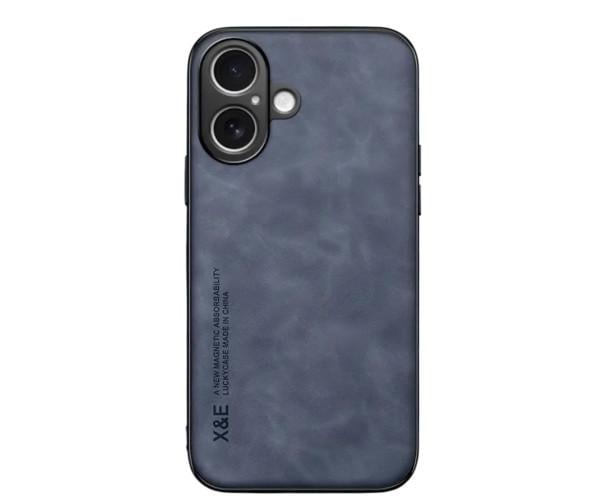 Чехол X&E для iPhone 17 с металлической вставкой и защитой на камеру Синий