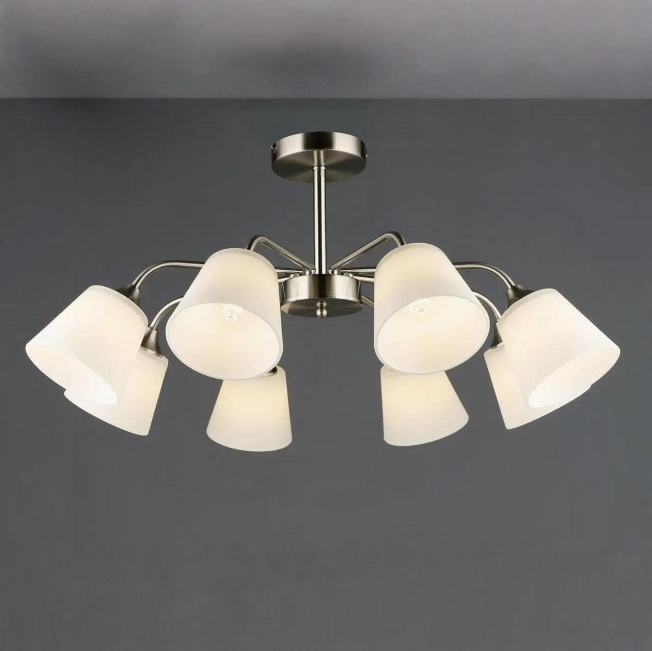 Люстра Valeso на восемь круглых плафонов под лампу Е27 Никель (B N6599/8 SN)