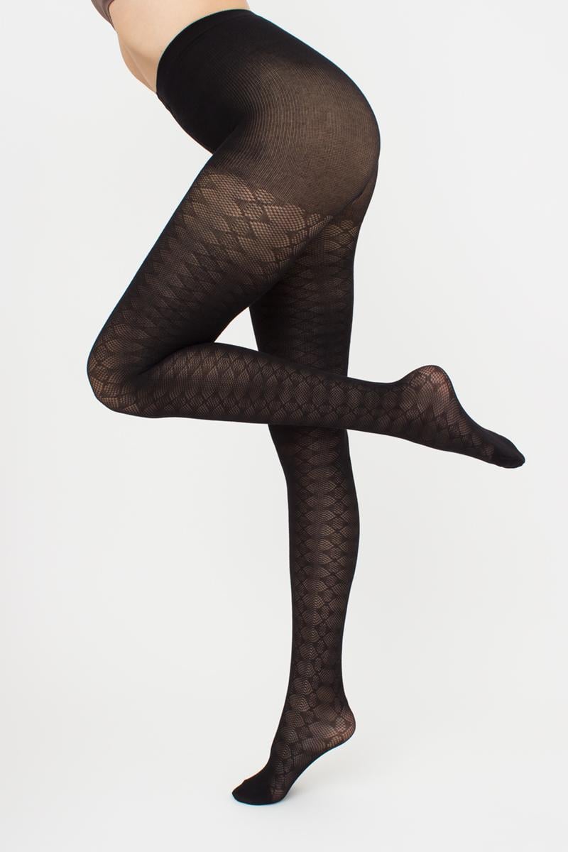 Колготки жіночі Giulia LACERY бавовняні з геометричним візерунком 60 2 Black (27067960)