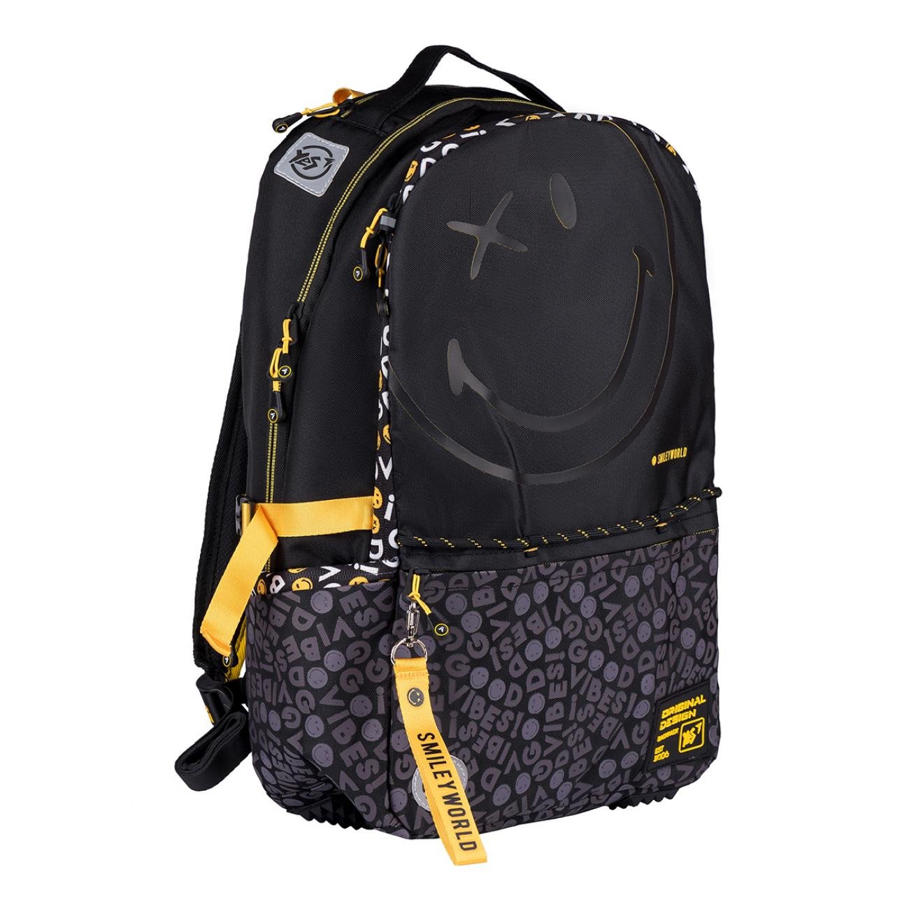 Рюкзак YES T-124 Smiley World Black/Yellow (557870)