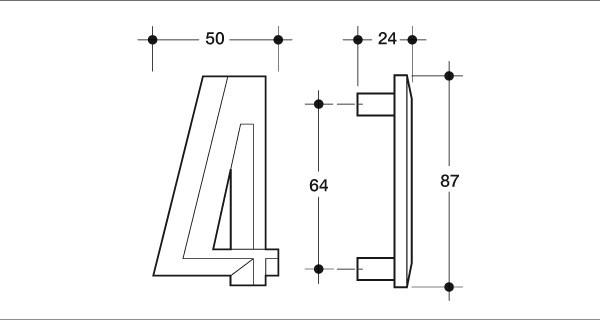 Меблева ручка Poliplast цифра четвірка РП-4 Алюміній (16352) - фото 4 Меблева ручка Poliplast цифра четвірка РП-4 Алюміній (16352) - фото 4