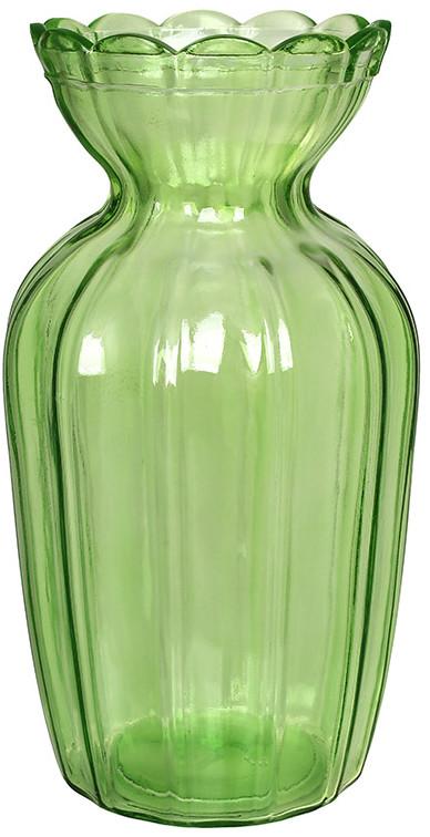 Ваза стеклянная настольная Flower Glass Ø 9х20 см Зеленый