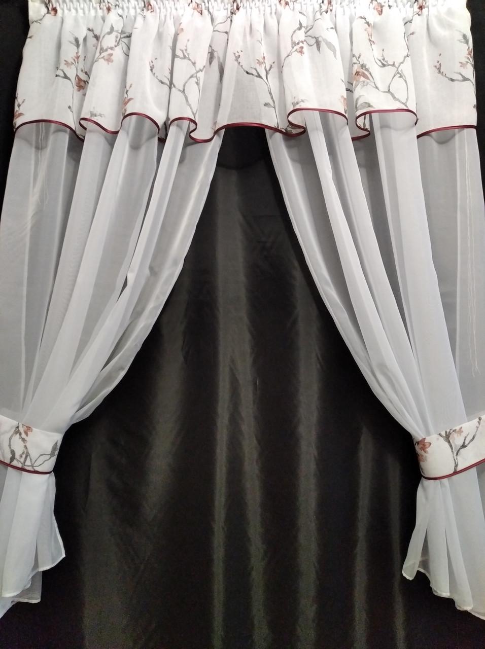 Занавеска с ламбрекеном и подхватами 3х1,65 м Белый - фото 1 Занавеска с ламбрекеном и подхватами 3х1,65 м Белый - фото 1